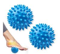 2 Pack Spikey Massage Ball Set, Deep Tissue & Myofascial Release, Relaxes Tight Muscles & Stress, Trigger Point, Stress Ball, Yoga, Pilates, Exercise, Rehab, Physio, Bumpy Massager Balls, Ø7.5cm, Blue