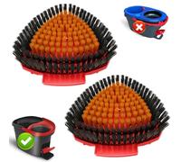 2 Pack Spin Mop Replace Scrub Brush Head for Vileda Turbo Microfibre Mop | Dual-Texture Scrubber,Yellow Soft for Foam & Black Stiff for Stain,20°Angled for Corners,Great for Kitchen,Bathroom,Pool,Deck