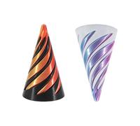 2 Pack Spiral Fidget Toy, Impossible Cone Fidget Toys (Black Red & Blue White), 3D Printed Sensory Toys for Stress Relief, ADHD, Anxiety, Perfect for Kids and Adults, 6.4cm Handheld Relaxation Tool