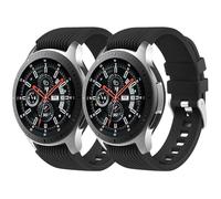 2 Pack Sport Band for Samsung Galaxy Watch 3 45mm Strap/Samsung Gear S3 Frontier Classic Strap, 22mm Soft Silicone Metal Buckle Sport Replacement Wriststrap for Galaxy Watch 46mm