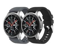 2 Pack Sport Band for Samsung Galaxy Watch 3 45mm Strap/Samsung Gear S3 Frontier Classic Strap, 22mm Soft Silicone Metal Buckle Sport Replacement Wriststrap for Galaxy Watch 46mm