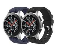 2 Pack Sport Band for Samsung Galaxy Watch 3 45mm Strap/Samsung Gear S3 Frontier Classic Strap, 22mm Soft Silicone Metal Buckle Sport Replacement Wriststrap for Galaxy Watch 46mm