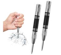 2-Pack Spring-Actuated Precision Punches - Heavy Duty Automatic Marking Tools for Metal/Glass/Woodworking, Industrial-Grade Center Punch Set with Adjustable Force