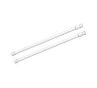 2 Pack Spring Tension Curtain Rod Adjustable 15.7-28 Inches，5/8" Diameter， White，Small Short Expandable Spring Loaded Curtain Tension Rods For Window, Bathroom, Cupboard,Kitchen