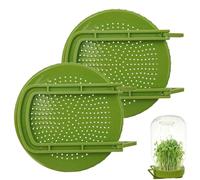 2-Pack Sprouting Lids With Foldable Stands - Stainless Steel Wide Mouth Jar Strainer Lids - Rust-Proof Germination Kit For Broccoli, Alfalfa, Beans & Pulses - Fits Ball, & Standard Wide Mouth Mas