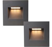 2 PACK Square Outdoor Pathway Guide Light - 1.5W Indirect CCT LED - Black Pc
