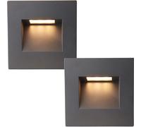2 PACK Square Outdoor Pathway Guide Light - 1.5W Indirect CCT LED - Black Pc Loops Black One Size
