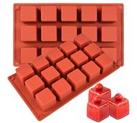2 Pack Square Silicone Mold, Candy Chocolate Mousse Cake Baking Mold Dessert Molds for Soap,Ice cream,Truffle,Brownie…