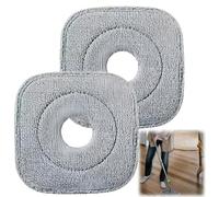 2-Pack Square Spin Mop Heads Replacement Pads,Universal Microfiber Refills for Square Spin Mop and Bucket,Flat M/op Pads for Hardwood,Laminate & Tile Floors,Kitchen & Bathroom Cleaning