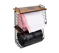 2 Pack Stackable Extra Large Trash Bag Holder Under Sink, Wall Mounted Garbage Bag Dispenser Roll Holder for 13/33 Gallon Trash Bags, Kitchen/Pantry/Laundry Room Organization Basket Storage Bin