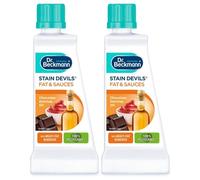 2 Pack Stain Devils Fat & Sauces 50ml - Laundry Food Stain Remover for Clothes - Removes Oil, Ketchup, Chocolate, Mayonnaise, Butter, Grease - Gentle on Colours for Washable & Non Washable Fabrics