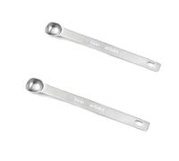 2-Pack Stainless Steel 1/4 TSP Measuring Spoons - Dual-Scale 1.25ml Rectangular Self-Standing Spoons for Baking/Coffee/Spices | Precision Kitchen Tools