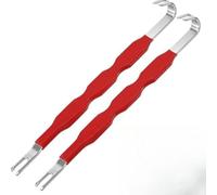 2 Pack Stainless Steel Automotive Electrical Connector Removal Tool Dual Head Car Wire Harness Extractor For Vehicle Repair Red Color 19cm Length General Use Kit
