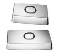 2 Pack Stainless Steel Basting Cover for Grilling Meat on Gas Charcoal | for durable Stainless Steel, Traps Heat And Smoke, Fits Gas/charcoal Grills, Lightweight, 2 Sizes Included