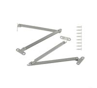 2 Pack Stainless Steel Cabinet Door Lift Up Support Hinges, Folding Pull Rod Flap Stay for Kitchen Cupboard Bookcase Down Door, Silver Finish Heavy Duty Hardware