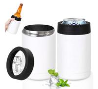 2 Pack Stainless Steel Can Coolers 12 oz - Beer Can Cooler Double-Wall Vacuum Insulated, Sweat-Proof Non-Slip Beer & Soda Holders