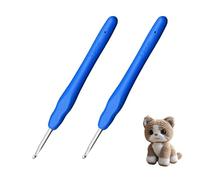 2-Pack Stainless Steel Crochet Hooks Set - 4mm Crochet Needles with Ergonomic Handles for Amigurumi, Granny Squares & Yarn Projects