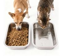 2 Pack Stainless Steel Dog Bowls for Medium and Small Size Dogs, 0.85 Gallons Metal Dog Water Food Bowl Dish, Medium Capacity Pet Feeding Water Bowls, Pet Food Pans Plates for Dogs, Big Cats, Rabbits