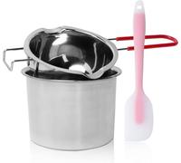 2 Pack Stainless Steel Double Boiler Pot with Heat Resistant Handle, Melting Pot Universal for Melting Chocolate, Butter, Cheese, Caramel and Candy, Capacity 450ML/900ML