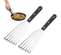 2 Pack Stainless Steel Fish Spatula, Metal Spatulas for Cooking, Fish Slice Spatula for Non Stick Pans, Egg Flipper, 28 x 7.5 cm
