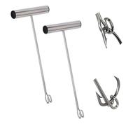 2 Pack Stainless Steel Fishing Hook Remover，Push/Pull Hook Remover，Dehooker Tool,Anti-Lost Saltwater Dehooker Tool Shark Hook Remover (12")