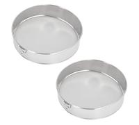 2 Pack Stainless Steel Flour Sifter, Professional Round Flour Sieve 80 Mesh Large Size Fine Mesh Strainers for Baking Cake Bread Sugar Cocoa Powder