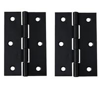 2-Pack Stainless Steel Folding Butt Hinge, for Doors, Cabinet, Furniture and Storage Box, DIY Hardware(Black)