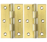 2-Pack Stainless Steel Folding Butt Hinge, for Doors, Cabinet, Furniture and Storage Box, DIY Hardware(Gold)