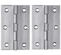 2-Pack Stainless Steel Folding Butt Hinge, for Doors, Cabinet, Furniture and Storage Box, DIY Hardware(Silver)