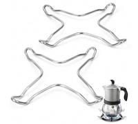 2 Pack Stainless Steel Gas Hob Pan Supports, 11x11x1cm Wok Ring Reducer Trivet, Small Pot & Coffee Pot Stabilizer for Most Modern Gas Hobs & Kitchen Stoves