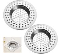 2 Pack Stainless Steel Kitchen Sink Strainer Plug, Standard Strainer Drain Protector Hair | Anti Clogging | Food Catcher for Bathroom, Kitchen, Shower (External Diameter 7.6cm, Inner Diameter 4.5cm)