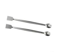 2-Pack Stainless Steel Laboratory Sampling Spoon Spatula, 200mm Double-Ended Lab Tool with Flat & Scoop Tips for Powders, Granules, and