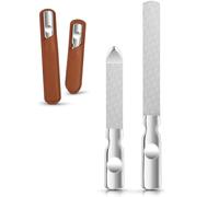 2 Pack Stainless Steel Nail Files Double Sided Nail File Metal Fingernail File Reusable Natural Nail Art File Manicure Tools for Home Salon or Travel Use Mini Nail File for Men and Women