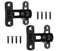 2 Pack Stainless Steel Right Angle Buckle Gate Latch Stainless Steel Door Bolt Lock with Screws Flip Door Locks Bolts for Doors & Windows (3 inch Black)