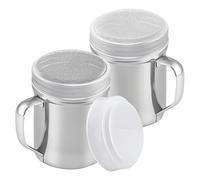 2 Pack Stainless Steel Spice Shaker, Chocolate Powder Shaker with Fine Mesh and Handle, Versatile Chocolate Sprinkles for Cappuccino, Coffee, and Baking - Ideal for Flour, Icing Sugar, and Seasoning