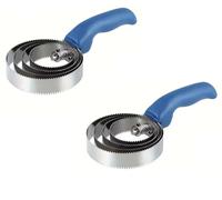 2 pack Stainless Steel Sweat Scraper for Horses Livestock Serrated Cleaning Brush Horse Hair Comb Dehairing Massage Anti-Itch Rake