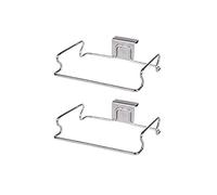 2 Pack Stainless Steel Trash Bag Holder, Garbage Storage Bags Rack, Hanging Garbage Bag Storage Organizer Rack for Kitchen Cabinets Doors and Cupboards Towel Gloves Hanger