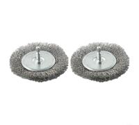2 Pack Stainless Steel Wire Brush Replacement For For Efb 400 And For Efb 401 Electric Joint Cleaner To Remove Moss Weeds From Paving Stones Driveways And Sidewalks With 100mm Diameter And 6mm Shank