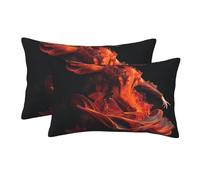 2 Pack Standard Size Pillow Cases for Hair and Skin Soft Breathable Pillow Case Covers with Hidden Zipper Fire Dancer Pillowcase 20"x30" Pillow Cover for Sleeping Gift