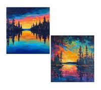 2 Pack Starry Sky Diamond Painting kits Forest Diamond Art kits Kids,DIY Gem Art Painting for Beginner Full Square Drill Crystal for Children Embroidery Cross Stitch for Home Decor Gifts 20x30cm TY585