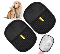 2 Pack Static Pet Hair Removal Gloves, Washable Double-Sided Dog Grooming Gloves, Reusable Electrostatic Grooming Glove, Double Sided Pet Dog Cat Grooming Glove for Clothes, Bed, Couch, Carpet