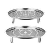 2 Pack Steam Rack Stainless Steel Steam Holder Round Steaming Tray Cooling Rack Steamer Basket for Home Kitchen Cooking Pressure Cooker Accessories(20cm22cm) (Style 1)