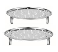 2 Pack Steamer Rack, Stainless Steel Round Rack Holder, Steamer Cooking Basket Cooling Rack, Steaming Tray for Home Kitchen Pot Pan Reusable Cooking Pressure Cooker Insert Accessories (20cm, 22cm)