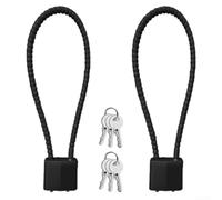 2 Pack Steel Cable Locks with Long Shackle for Firearms Bikes Gym Lockers Storage Units Heavy Duty Alloy Security Cables with 4 Keys Each Black Home Safety(38 cm stee)