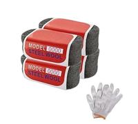 2 Pack Steel Wool Mice - 0000 Rodent Control Gaps Blocker Stainless Coarse Wire Wool Fill Fabric DIY Kit, Easy to Use Stop Rats and Mice Insect Pest, Includes Work Gloves.(3m/roll) (4 Pack)