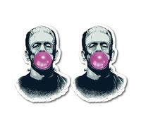 2 Pack - Sticker Gold - 10cm Frankenstein Bubble Sticker - Horror, Gothic, Classic Vintage Decal SG377