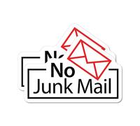 2 Pack Sticker Gold - 11cm X 8cm NO Junk Mail Self Adhesive Stickers - Sign, Warning, Notice, Letterbox Sticker SG269