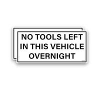 2 PACK - Sticker Gold - 14cm NO TOOLS LEFT IN THIS VEHICLE 14cm Self Adhesive Stickers - Warning Security Work Van Theifs SG297