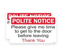 2 Pack - Sticker Gold - 14cm Polite Notice Please Give Time To Answer Door Self Adhesive Stickers - Sign, Letter Box, Front Door, Disabled, Elderly Notice Grey SG061