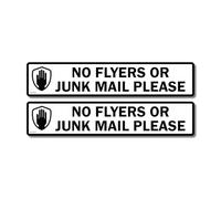 2 Pack - Sticker Gold - 15cm No Flyers Or Junk Mail Please Self Adhesive Stickers - Sign, Letter Box, Front Door, Leaflets, Canvasing, Warning, Notice SG405